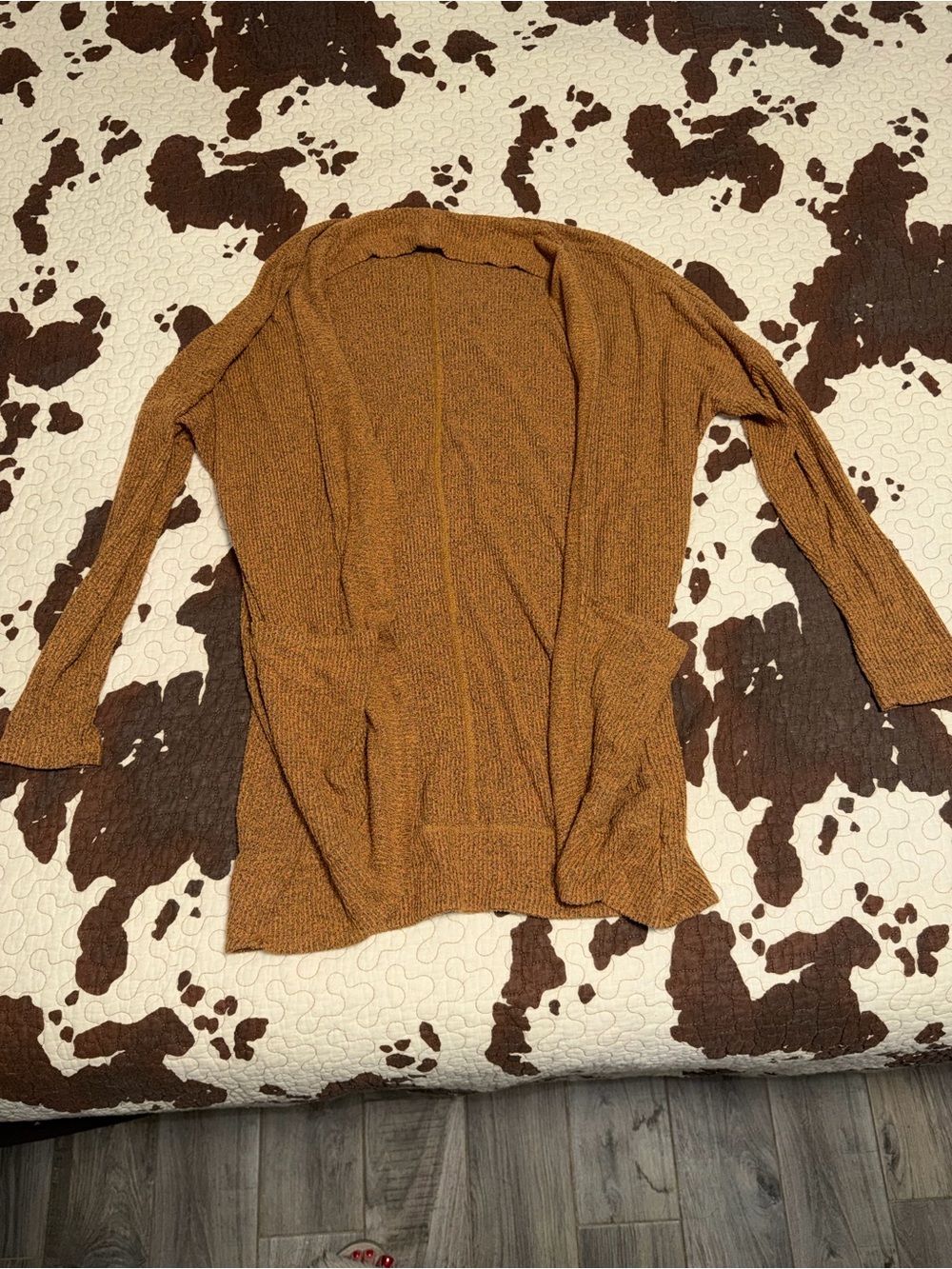 Z Supply Open Front Cardigan in Mustard Brown